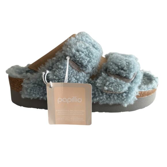 🆕 Papillio by Birkenstock Arizona Big Buckle Shearling Platform Sandals - Picture 1 of 7